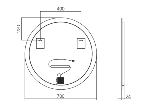 Зеркало Silver mirrors Savanna - Lite D700 открытая подсветка, сенсорный выключатель LED-00002635 Зеркало Silver mirrors Savanna - Lite D700 открытая подсветка, сенсорный выключатель LED-00002635