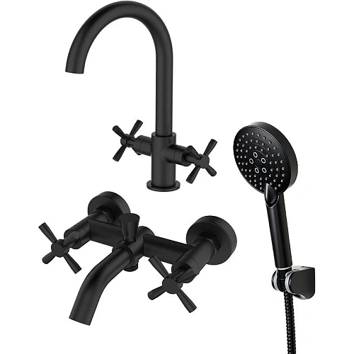 Комплект смесителей Orange Mia M34-381b черный Комплект смесителей Orange Mia M34-381b черный