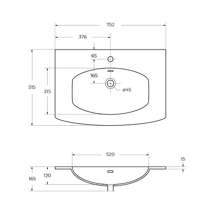 Раковина CEZARES 50193 Bianco белый матовый 752x515 искусственный мрамор Раковина CEZARES 50193 Bianco белый матовый 752x515 искусственный мрамор
