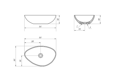 Раковина Cersanit MODUO 55 (A63571) в столешницу 63571 Раковина Cersanit MODUO 55 (A63571) в столешницу 63571