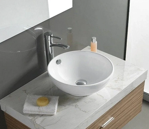 Раковина CeramaLux 9002 накладная, белый Раковина CeramaLux 9002 накладная, белый