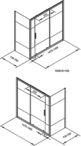 Боковая стенка Aquanet Practic AE10-F-75H150U-CP 750x1500, прозрачное стекло Боковая стенка Aquanet Practic AE10-F-75H150U-CP 750x1500, прозрачное стекло