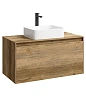 Тумба под раковину AQWELLA Mobi 100 см MOB0110DB+MOB0710DB подвесная, дуб балтийский