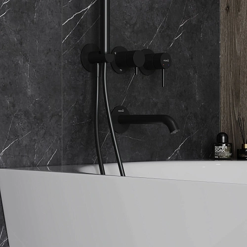 Душевая система AQUAme AQM8408MB черный матовый Душевая система AQUAme AQM8408MB черный матовый