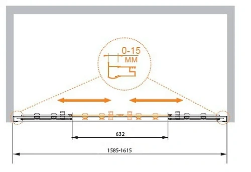 Душевая дверь Cezares Pratico BF-2 (160 см) прозрачное стекло PRATICO-BF-2-160-C-Cr Душевая дверь Cezares Pratico BF-2 (160 см) прозрачное стекло PRATICO-BF-2-160-C-Cr