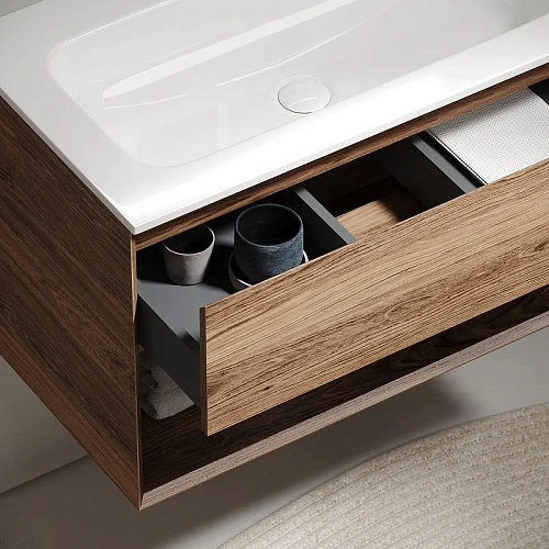 Тумба под раковину Sancos Marmi 1.0 MR1.0100RECH правая, 995х445х520, дуб чарльстон, подвесная Тумба под раковину Sancos Marmi 1.0 MR1.0100RECH правая, 995х445х520, дуб чарльстон, подвесная