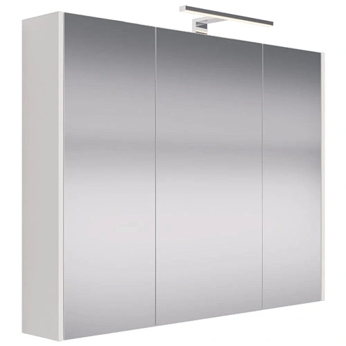 Зеркальный шкаф DREJA PRIME, 90 см, 3 дверцы, 6 стеклянных полок, белый 99.9306 Зеркальный шкаф DREJA PRIME, 90 см, 3 дверцы, 6 стеклянных полок, белый 99.9306