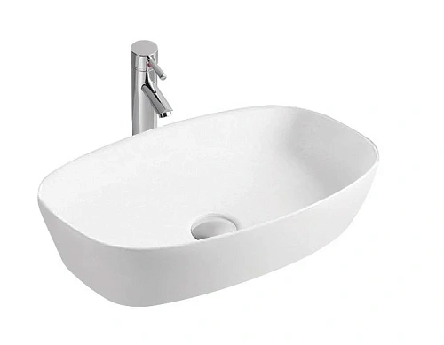 Раковина Sintesi SIN-LVB-APP-405 накладная белая 600х390х140, без отверстия под смеситель Раковина Sintesi SIN-LVB-APP-405 накладная белая 600х390х140, без отверстия под смеситель