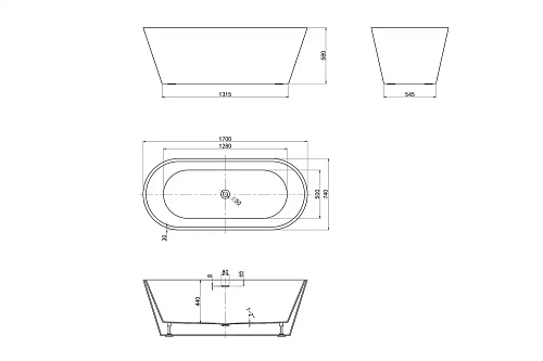 Акриловая ванна ABBER AB9268-1.7 белая Акриловая ванна ABBER AB9268-1.7 белая