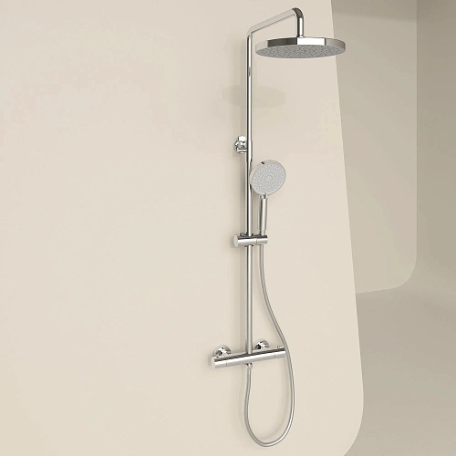 Душевая система SANCOS Teo SC11001CH c термостатом, с регулировкой по высоте хром Душевая система SANCOS Teo SC11001CH c термостатом, с регулировкой по высоте хром