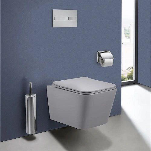 Унитаз подвесной Vincea Q-Line VT1-12MG безободковый, матовый серый, ультратонкое сиденье soft-close Унитаз подвесной Vincea Q-Line VT1-12MG безободковый, матовый серый, ультратонкое сиденье soft-close