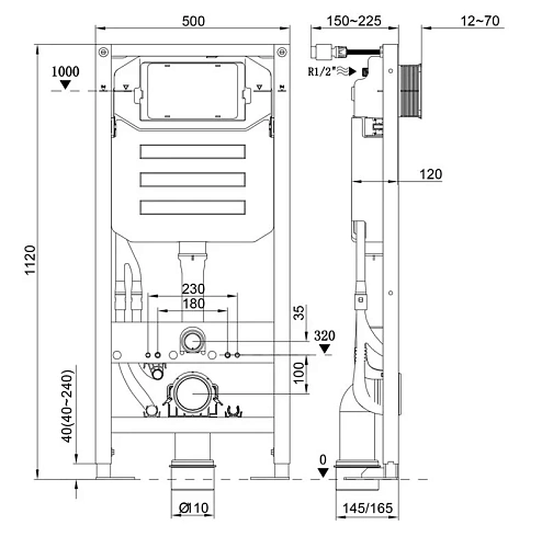 Инсталляция для унитаза Kludi UNIFIX 79300 Инсталляция для унитаза Kludi UNIFIX 79300