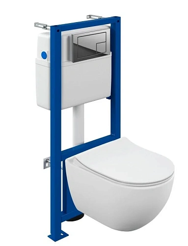 Комплект унитаза Cersanit BRASKO SMART (A68295) инсталляции LINK PRO и клавиши смыва CORNER пластик хром 68295 Комплект унитаза Cersanit BRASKO SMART (A68295) инсталляции LINK PRO и клавиши смыва CORNER пластик хром 68295