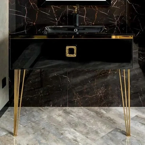 Тумба под раковину Boheme Lucido 100 см глянцевый черный 770-100-GB Тумба под раковину Boheme Lucido 100 см глянцевый черный 770-100-GB