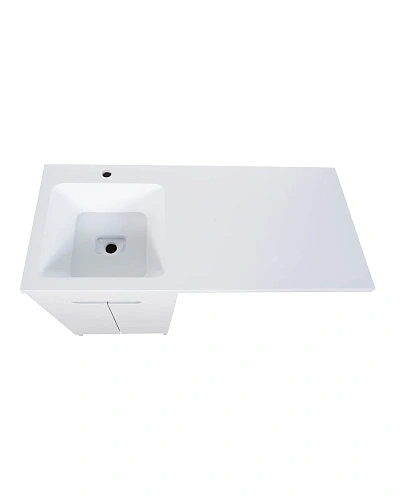 Тумба с раковиной Orange Sistema STD-110TUW+RAL напольная, левая 110 см под стиральную машину, белый Тумба с раковиной Orange Sistema STD-110TUW+RAL напольная, левая 110 см под стиральную машину, белый