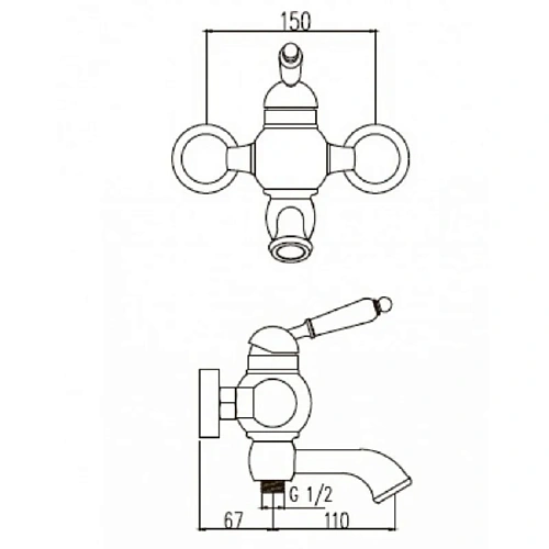 Смеситель для ванны Kaiser Wood 61022 Смеситель для ванны Kaiser Wood 61022