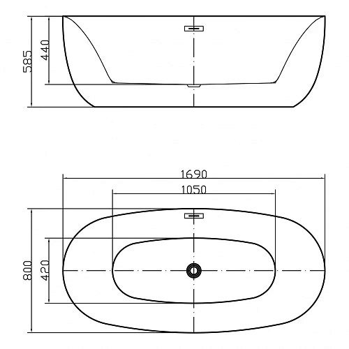 Ванна отдельностоящая Swedbe Vita 8837 1700мм Ванна отдельностоящая Swedbe Vita 8837 1700мм