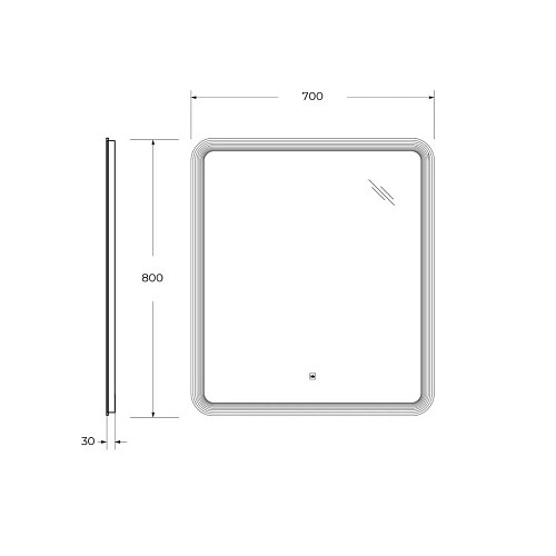 Зеркало CEZARES DUET с лазерной гравировкой подсветкой и сенсорным выключателем CZR-SPC-DUET-700-800-LED-TCH 700x800x30 Зеркало CEZARES DUET с лазерной гравировкой подсветкой и сенсорным выключателем CZR-SPC-DUET-700-800-LED-TCH 700x800x30