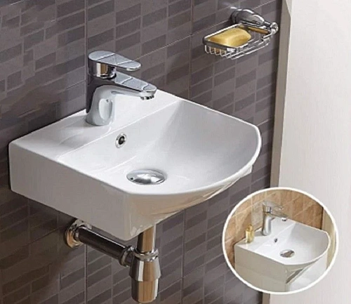 Раковина CeramaLux 78014B подвесная, белый Раковина CeramaLux 78014B подвесная, белый