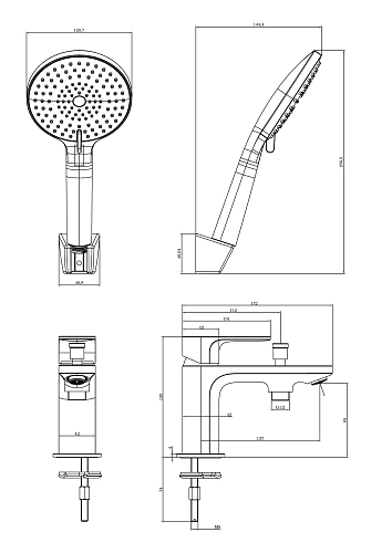 Смеситель на борт ванны Aquatek АЛЬФА AQ1944CR Смеситель на борт ванны Aquatek АЛЬФА AQ1944CR