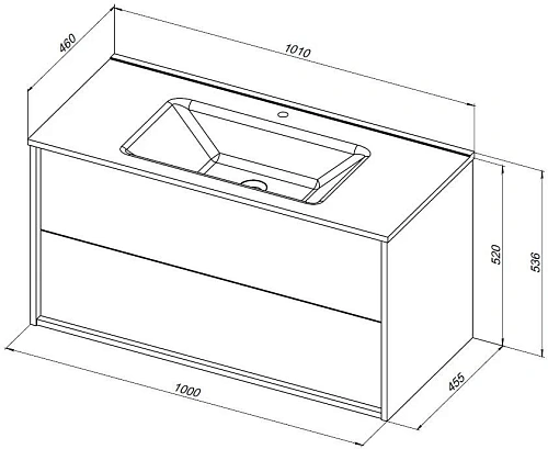Тумба под раковину Aquanet Lino 100 (Flat) дуб веллингтон 00287545 Тумба под раковину Aquanet Lino 100 (Flat) дуб веллингтон 00287545