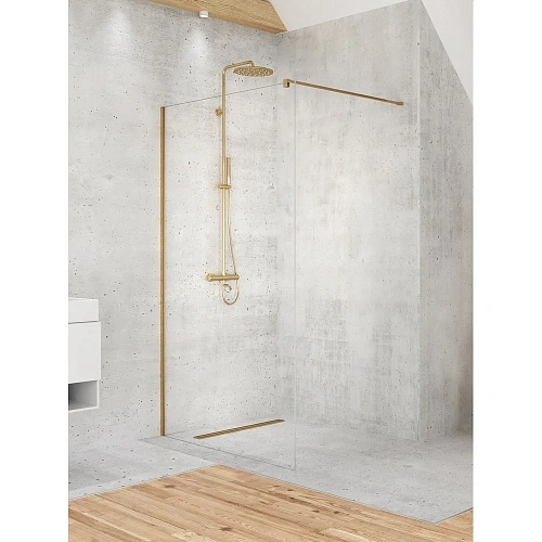 Душевая перегородка NEW TRENDY VELIO GOLD SATIN 120x200 D-0192B (золото крашеное) Душевая перегородка NEW TRENDY VELIO GOLD SATIN 120x200 D-0192B (золото крашеное)