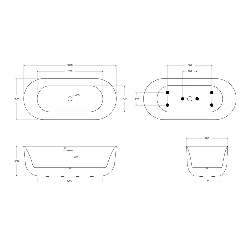 Ванна отдельностоящая BelBagno BB706-1800-800 1800x800 акриловая Ванна отдельностоящая BelBagno BB706-1800-800 1800x800 акриловая
