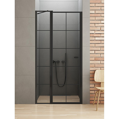 Душевая дверь NEW TRENDY NEW SOLEO BLACK одинарные 90x195 D-0279A (черный) Душевая дверь NEW TRENDY NEW SOLEO BLACK одинарные 90x195 D-0279A (черный)