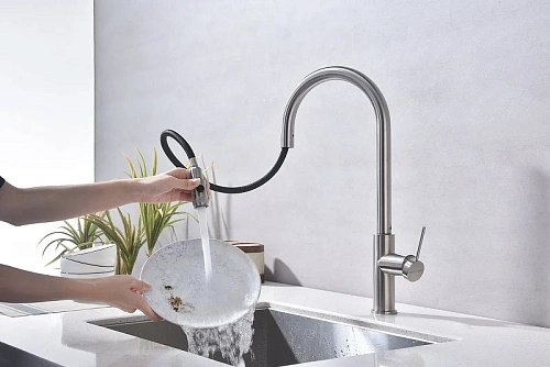 Смеситель для кухни Paulmark Galant брашированная сталь Ga213077-BS Смеситель для кухни Paulmark Galant брашированная сталь Ga213077-BS