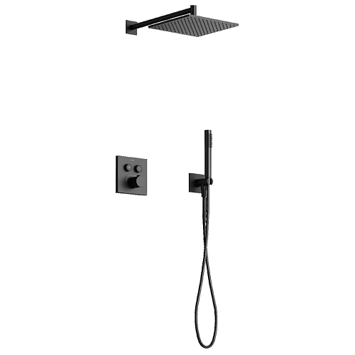 Душевая система Sancos Linn SC9022MB с термостатом, с внутренней частью, черный матовый Душевая система Sancos Linn SC9022MB с термостатом, с внутренней частью, черный матовый