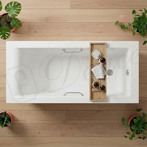 Ванна из искусственного камня Delice Diapason 170х80 DLR330007R-M с ручками хром, матовая Ванна из искусственного камня Delice Diapason 170х80 DLR330007R-M с ручками хром, матовая