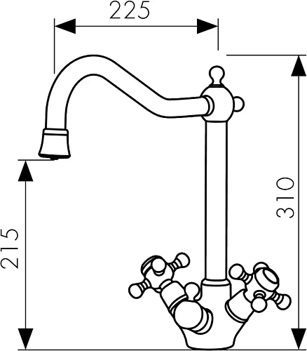 Смеситель для кухни Kaiser 44333-1 под фильтр, бронза Смеситель для кухни Kaiser 44333-1 под фильтр, бронза