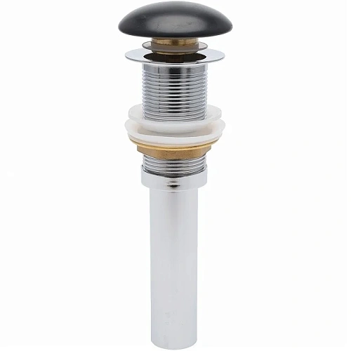 Донный клапан AQUAme AQM7002-0MB без перелива, керамическая накладка, цвет черный матовый Донный клапан AQUAme AQM7002-0MB без перелива, керамическая накладка, цвет черный матовый