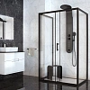 Душевой уголок Taliente 100x80x195см TA-N-100-08-1CB раздвижной, стекло прозрачное 6 мм, черный профиль Душевой уголок Taliente 100x80x195см TA-N-100-08-1CB раздвижной, стекло прозрачное 6 мм, черный профиль