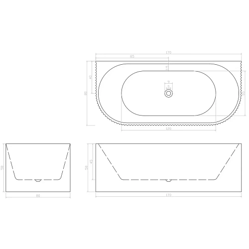 Ванна отдельностоящая Ceruttispa CEZA'S W CT9765 1700x800x580 акриловая Ванна отдельностоящая Ceruttispa CEZA'S W CT9765 1700x800x580 акриловая