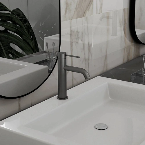 Смеситель для раковины Vincea City VBF-2C1GM однорычажный, вороненая сталь Смеситель для раковины Vincea City VBF-2C1GM однорычажный, вороненая сталь