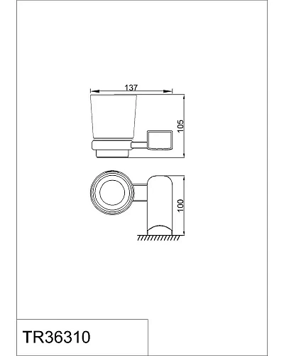 Стакан Rush Thira TR36310 с настенным держателем, одинарный Стакан Rush Thira TR36310 с настенным держателем, одинарный