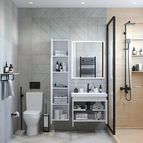 Шкаф-пенал BRIZ Бьелла П6-35 364 04-06035-00 00 БЕЛ белый Шкаф-пенал BRIZ Бьелла П6-35 364 04-06035-00 00 БЕЛ белый