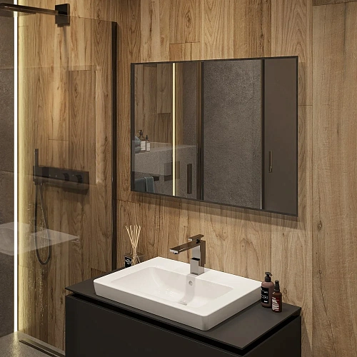 Зеркало DIWO Элиста 100 черное, с подсветкой, прямоугольное, в стиле лофт, инфракрасное управление 5 543841 Зеркало DIWO Элиста 100 черное, с подсветкой, прямоугольное, в стиле лофт, инфракрасное управление 5 543841