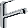 Картинка анонса товара «смеситель для кухни hansgrohe focus m42 150, с вытяжным изливом, 1jet, sbox 71829000, хром»