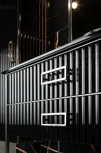 Тумба под раковину Armadi Art MONACO 80 866-080-BCR черная глянец + хром моноблок Тумба под раковину Armadi Art MONACO 80 866-080-BCR черная глянец + хром моноблок