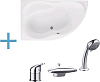 Картинка анонса товара «акриловая ванна aquanet graciosa 150x90 l (каркас + смеситель aquanet practic 2 af111-63b) 00203940 + 00183007 + 00216780»