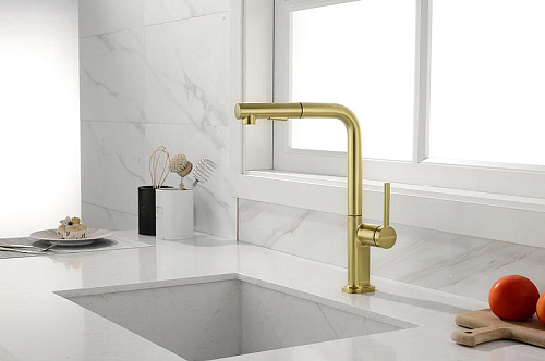 Смеситель для кухни Paulmark NEO светлое золото Ne214419-LG Смеситель для кухни Paulmark NEO светлое золото Ne214419-LG