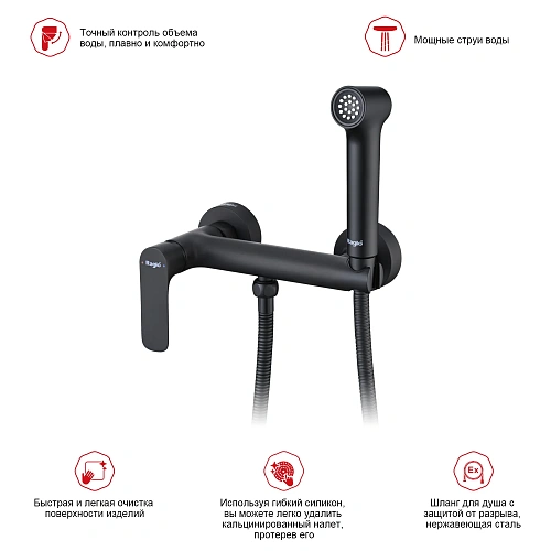 Гигиенический душ Raglo R03.51.06, черный Гигиенический душ Raglo R03.51.06, черный