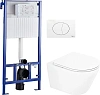 Комплект STWORKI Унитаз подвесной BelBagno Tre BB8001CHR/SC + Система инсталляции для унитазов STWOR 555427