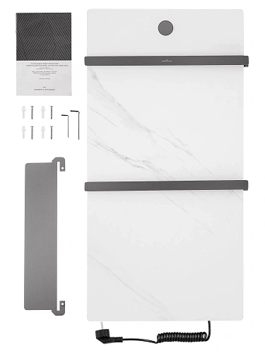 Полотенцесушитель электрический Wonzon & Woghand STUTTGART (WW-A504W-GM) с каменной плитой белый мрамор, темный графит Полотенцесушитель электрический Wonzon & Woghand STUTTGART (WW-A504W-GM) с каменной плитой белый мрамор, темный графит