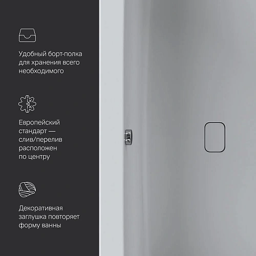 Акриловая ванна AM.PM Func W84A-180-080W-A 180х80 Акриловая ванна AM.PM Func W84A-180-080W-A 180х80