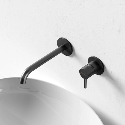 Смеситель для раковины Sancos Etna SC9004MB с внутренней частью, черный матовый Смеситель для раковины Sancos Etna SC9004MB с внутренней частью, черный матовый