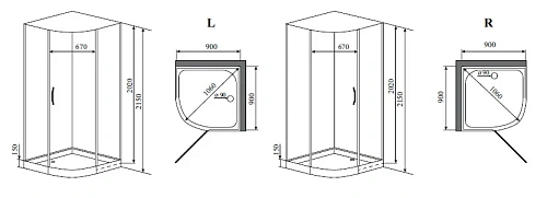 Душевая кабина Timo Premium ARMO (90x90x215) Душевая кабина Timo Premium ARMO (90x90x215)