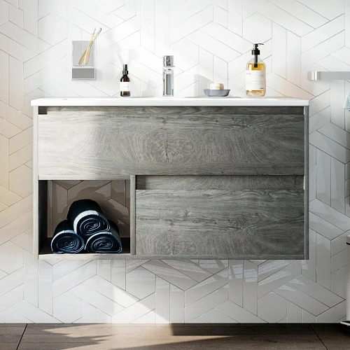 Тумба с раковиной STWORKI Карлстад 90 дуб рошелье 421757 Тумба с раковиной STWORKI Карлстад 90 дуб рошелье 421757